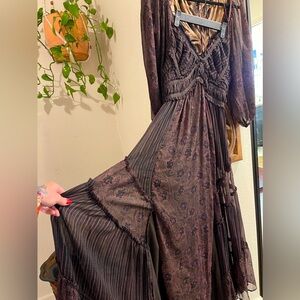 Free People Dark Brown Maxi Dress